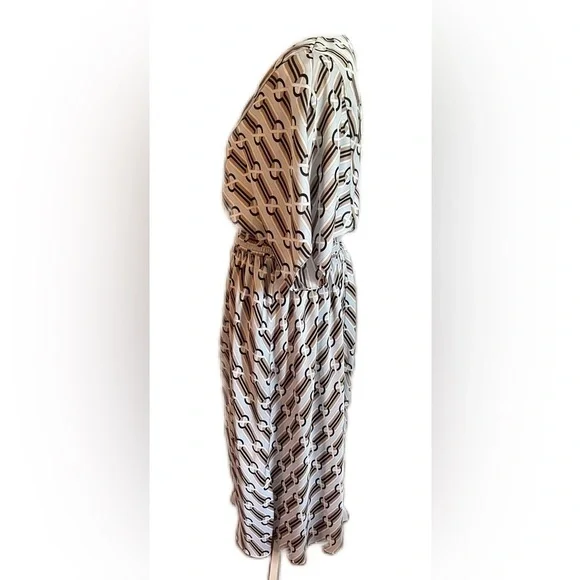 Ann Taylor Dress Size Medium Maxi Dress Blue and Tan - Picture 4 of 7